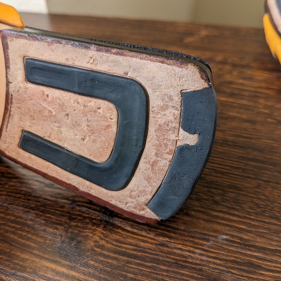 Cole Haan Yellow Leather Knot Square Open Toe Slide Flats Sandals - Picture 8 of 8